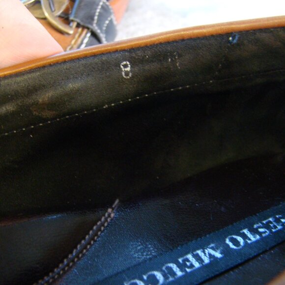 Sesto Meucci Leather Slip On Loafers Black/Brown Size 8 - Picture 8 of 10